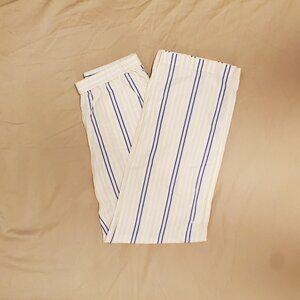 Wilfred White Summer Pants 100% Cotton, Yellow and Blue Striped